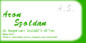 aron szoldan business card